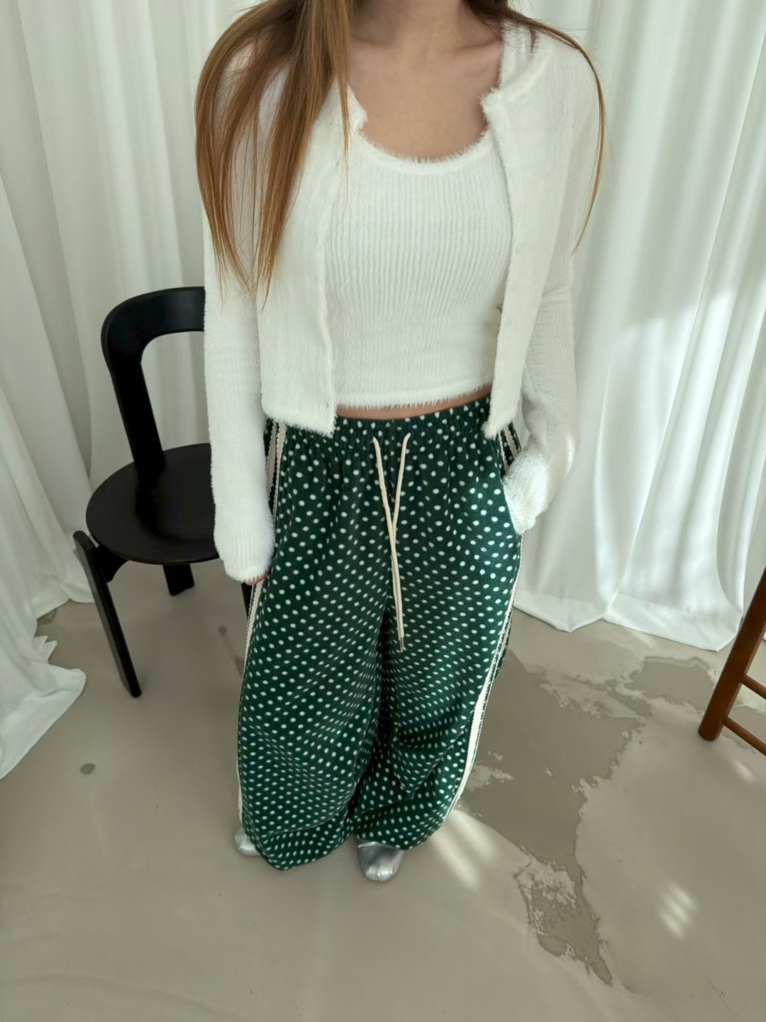 點點邊條運動褲