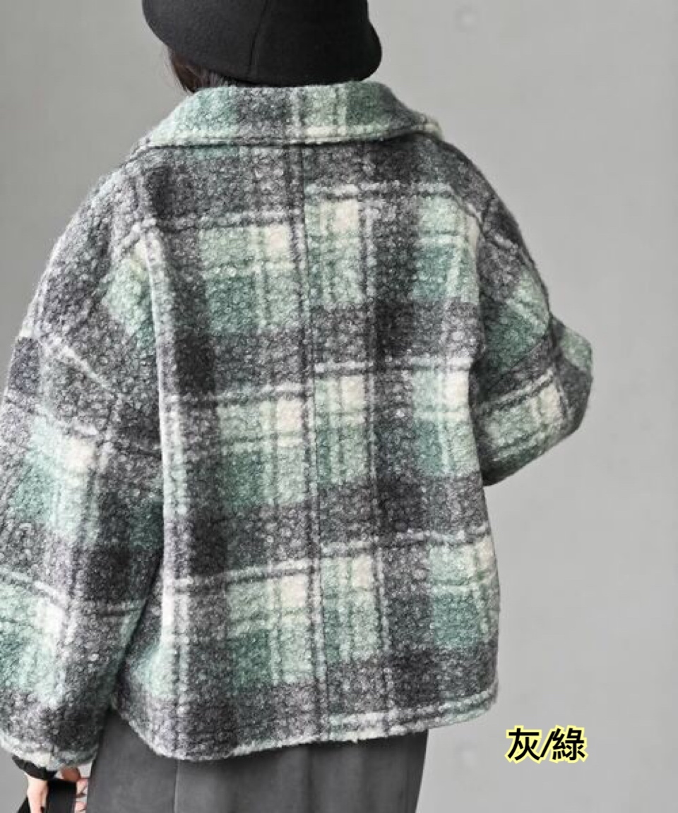 26/11 新款日系女裝-格仔短褸/4 色