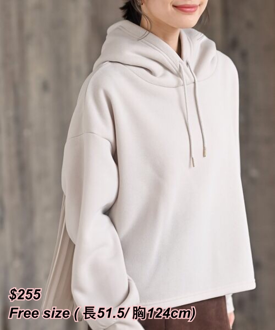 26/11 新款日系女裝 - 背面摺摺有帽厚衞衣/3 色