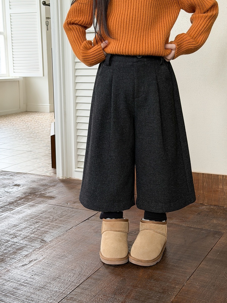 保暖假兩件毛呢褲