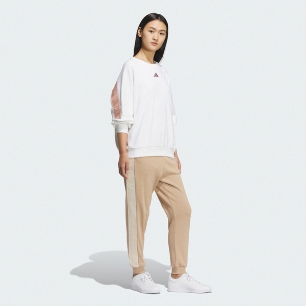 Adidas 愛迪達 Word Ft Crew JZ8448 女 長袖上衣 休閒長袖 白 棕 亞版