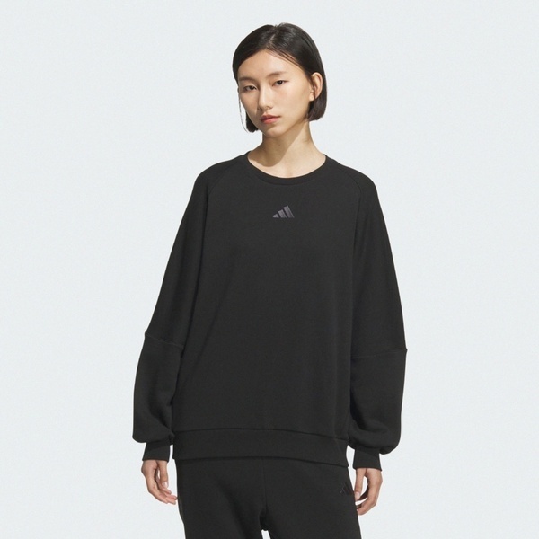 Adidas 愛迪達 Word Ft Crew JZ8450 女 長袖上衣 休閒長袖 黑 灰 亞版