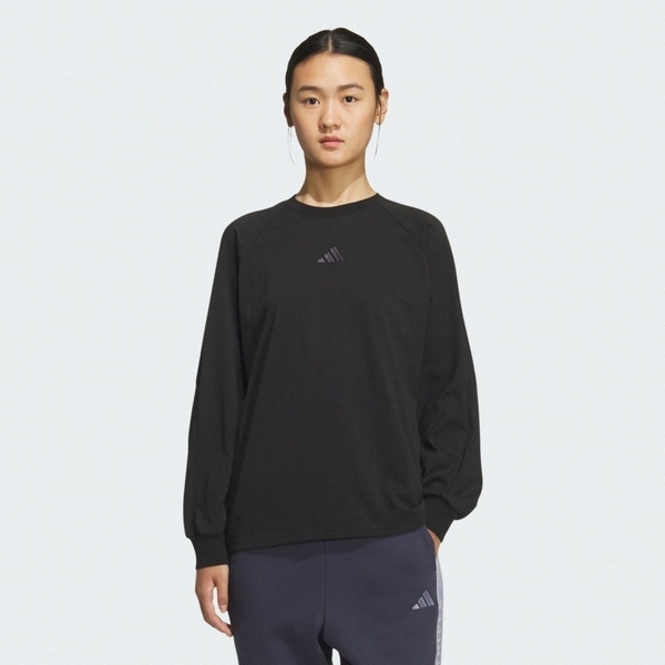 Adidas 愛迪達 Word Ls Tee KA1001 女 長袖上衣 休閒長袖 黑 亞版