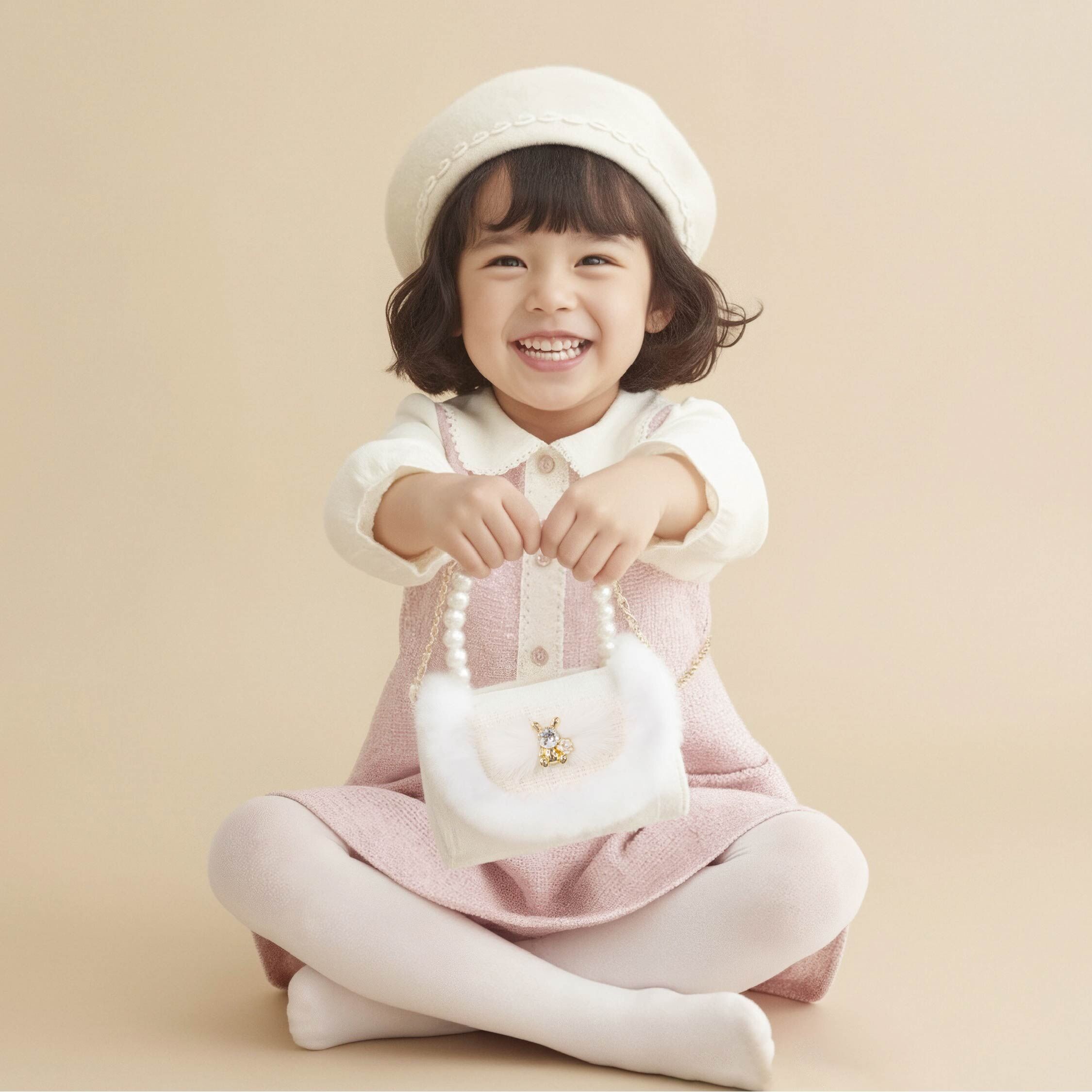 【JA2240】毛絨小香風鑽飾小提包 / 斜背包＊二色