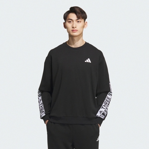 Adidas 愛迪達 Word Ft Crew KB3658 男 長袖上衣 休閒長袖 黑 白 亞版
