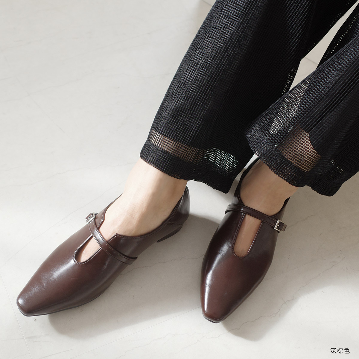 女主風範 U型剪裁方跟瑪莉珍鞋【SY409】