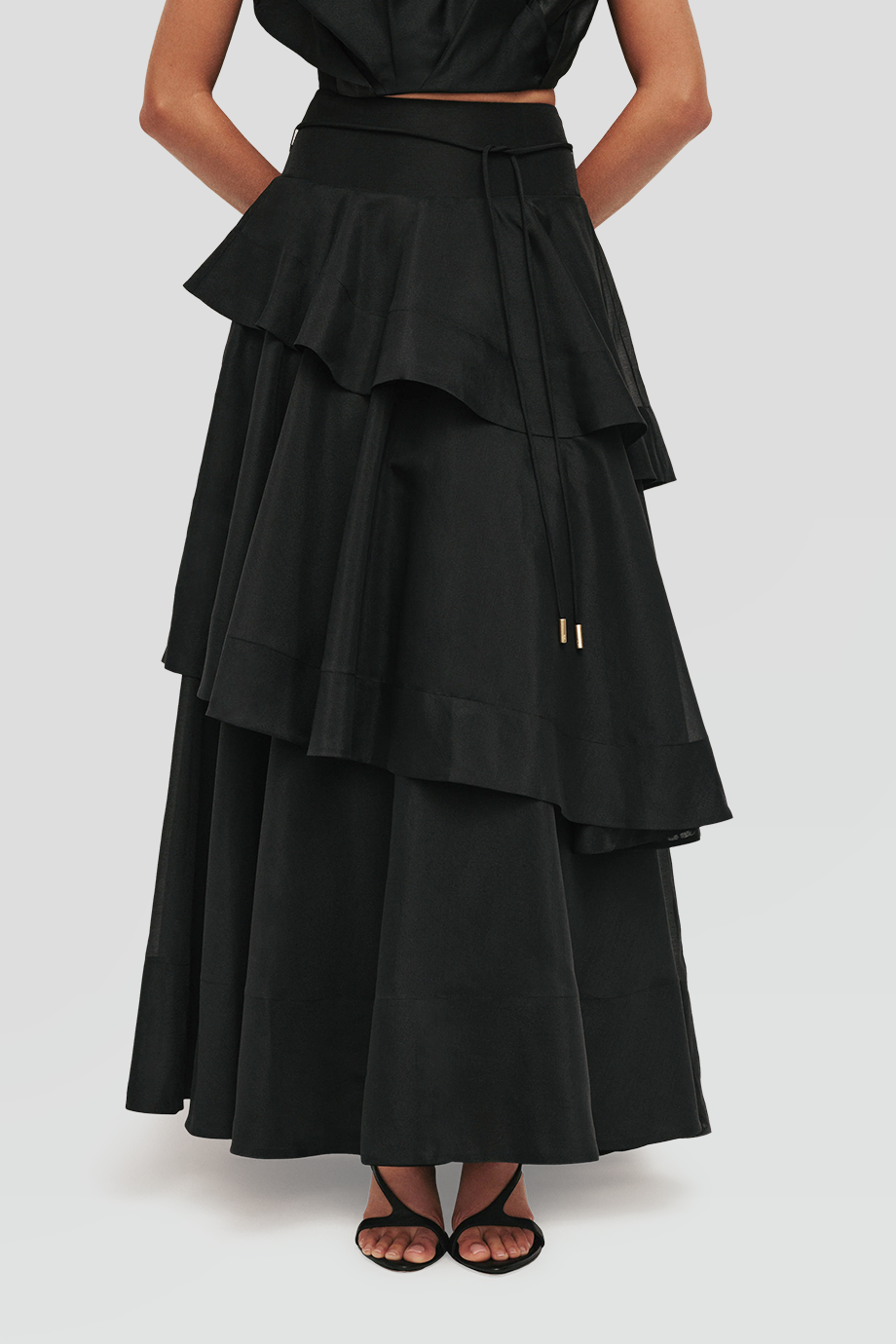 Aje｜SELESTIA 高腰層次長裙