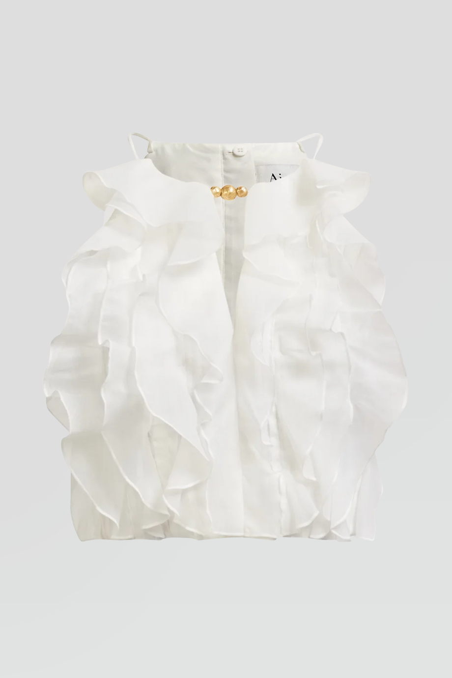 Aje｜CLEO 無袖荷葉邊短版上衣