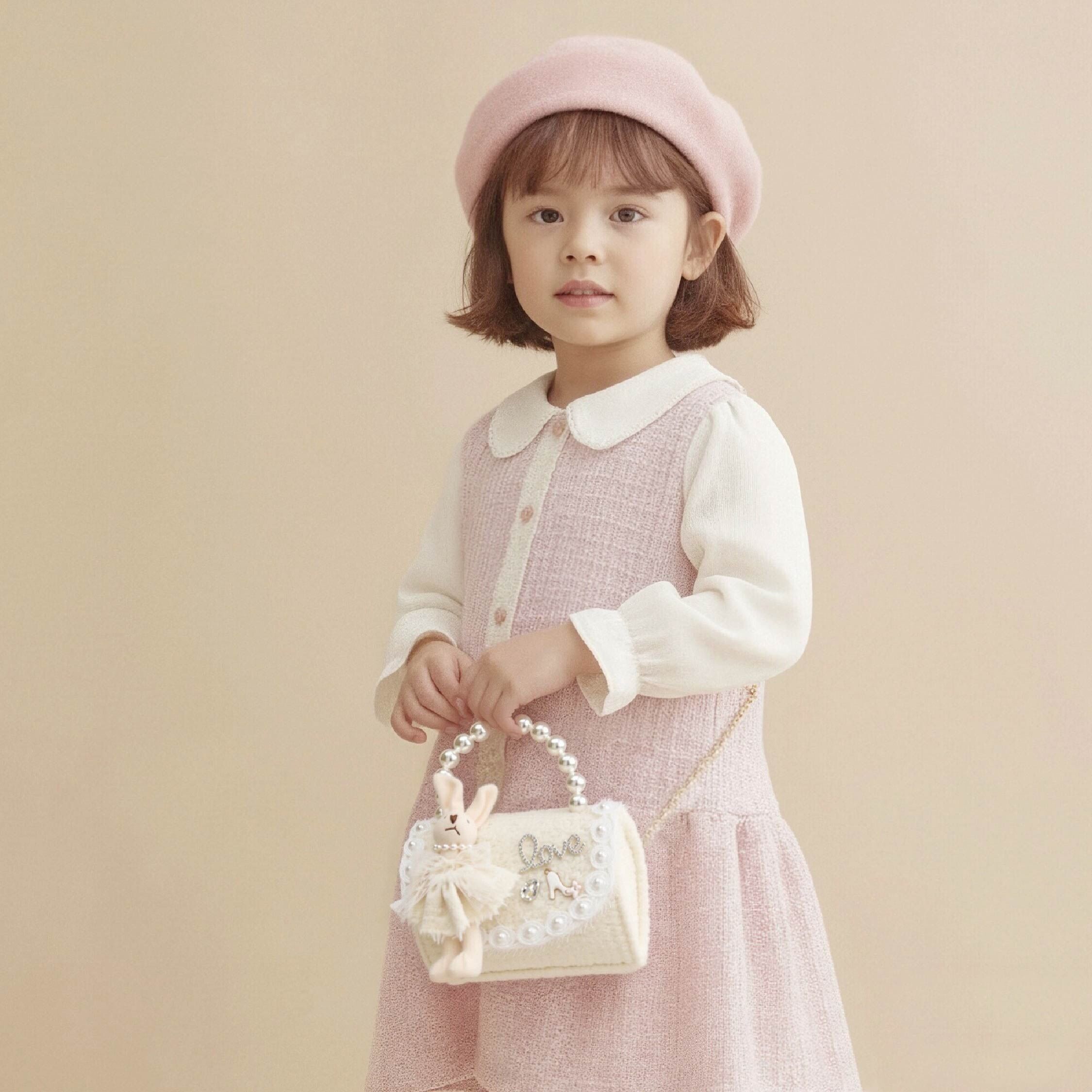 【JA2238】小香風兔公主珍珠小提包/斜背包