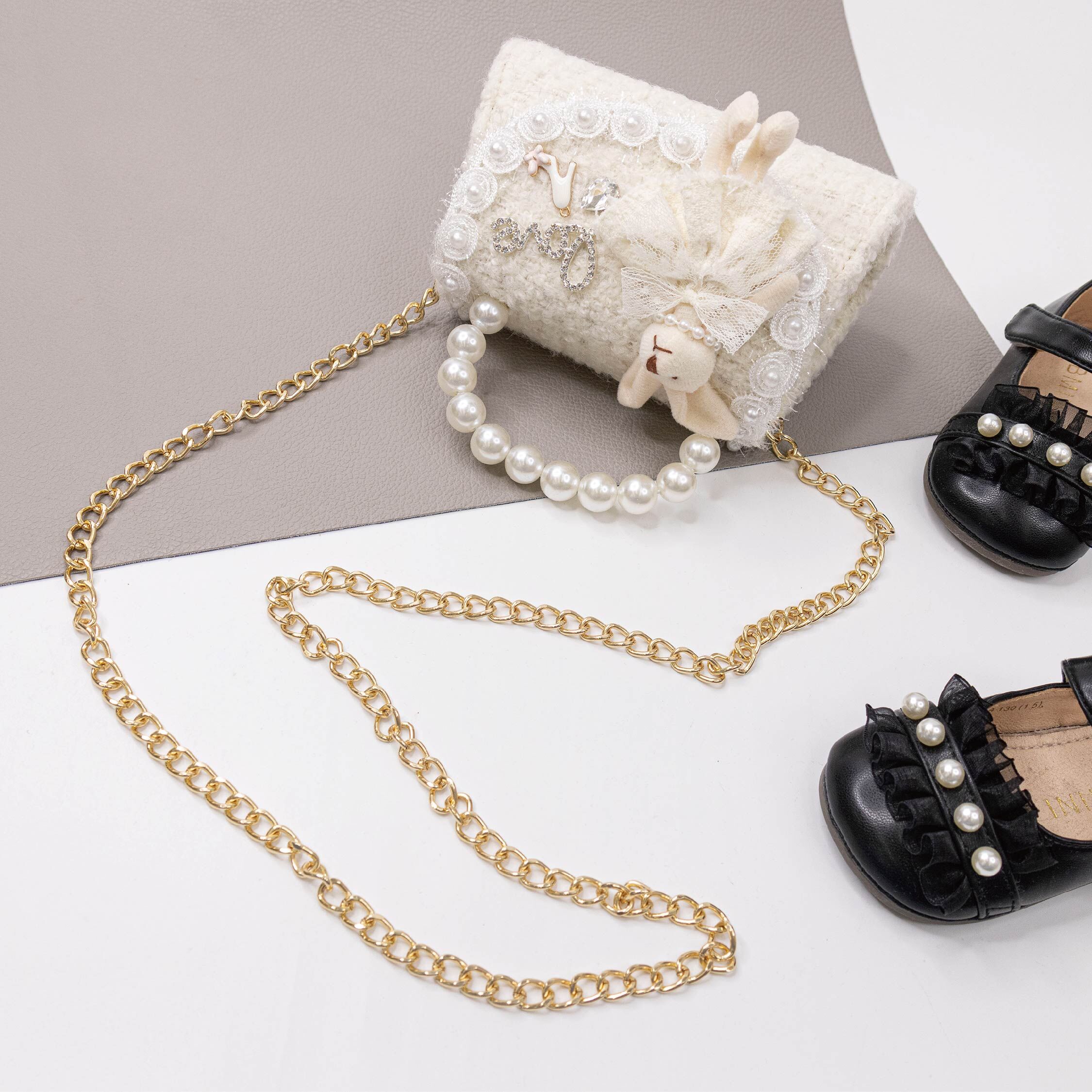 【JA2238】小香風兔公主珍珠小提包/斜背包