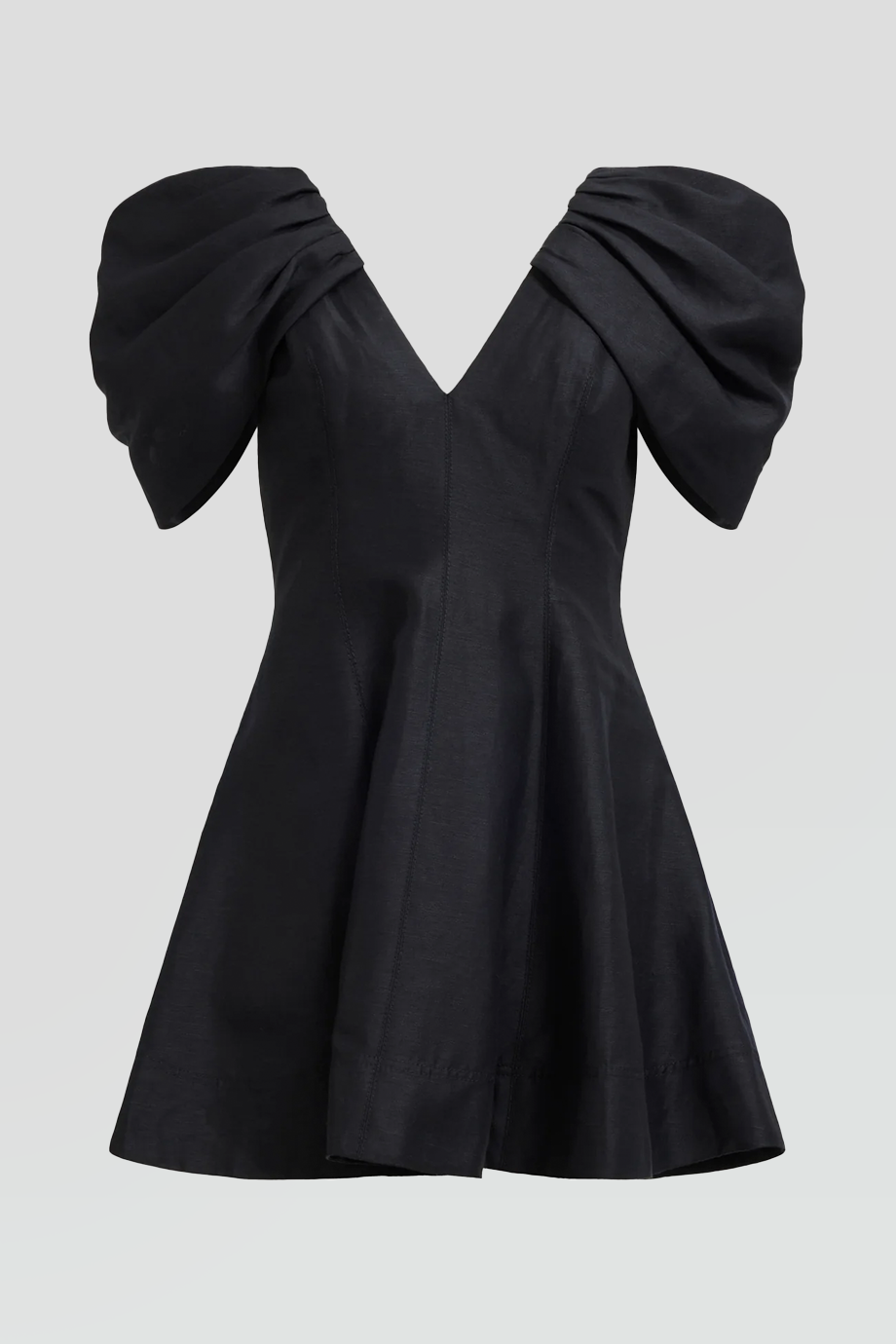 Aje｜BISOU V領澎袖短洋裝