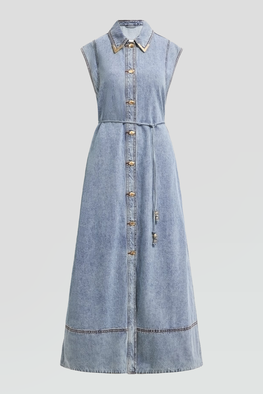 Aje｜AMARA 無袖翻領牛仔長洋裝