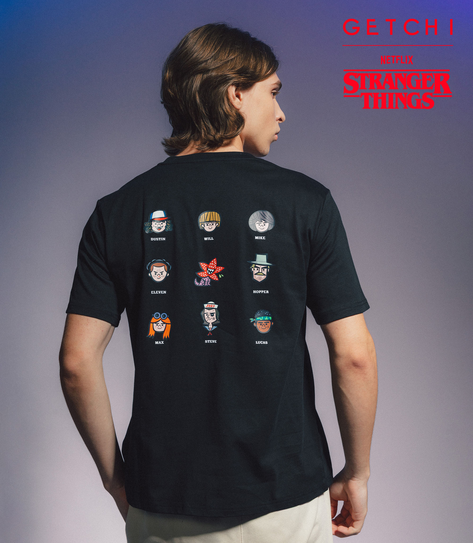 (現貨)Getchi X Stranger Things Friends Forever中性款 Q版人物T恤