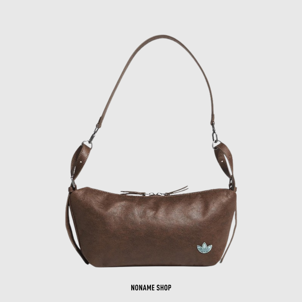 ADIDAS ORIGINALS 三葉草 仿皮革 仿舊 刷舊 單肩 拉鍊 腋下包 肩背包 焦糖棕