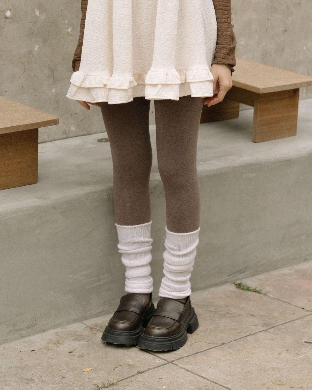 Simple plain design elastic tights, available in four colors【04102017】in stock+pre-order