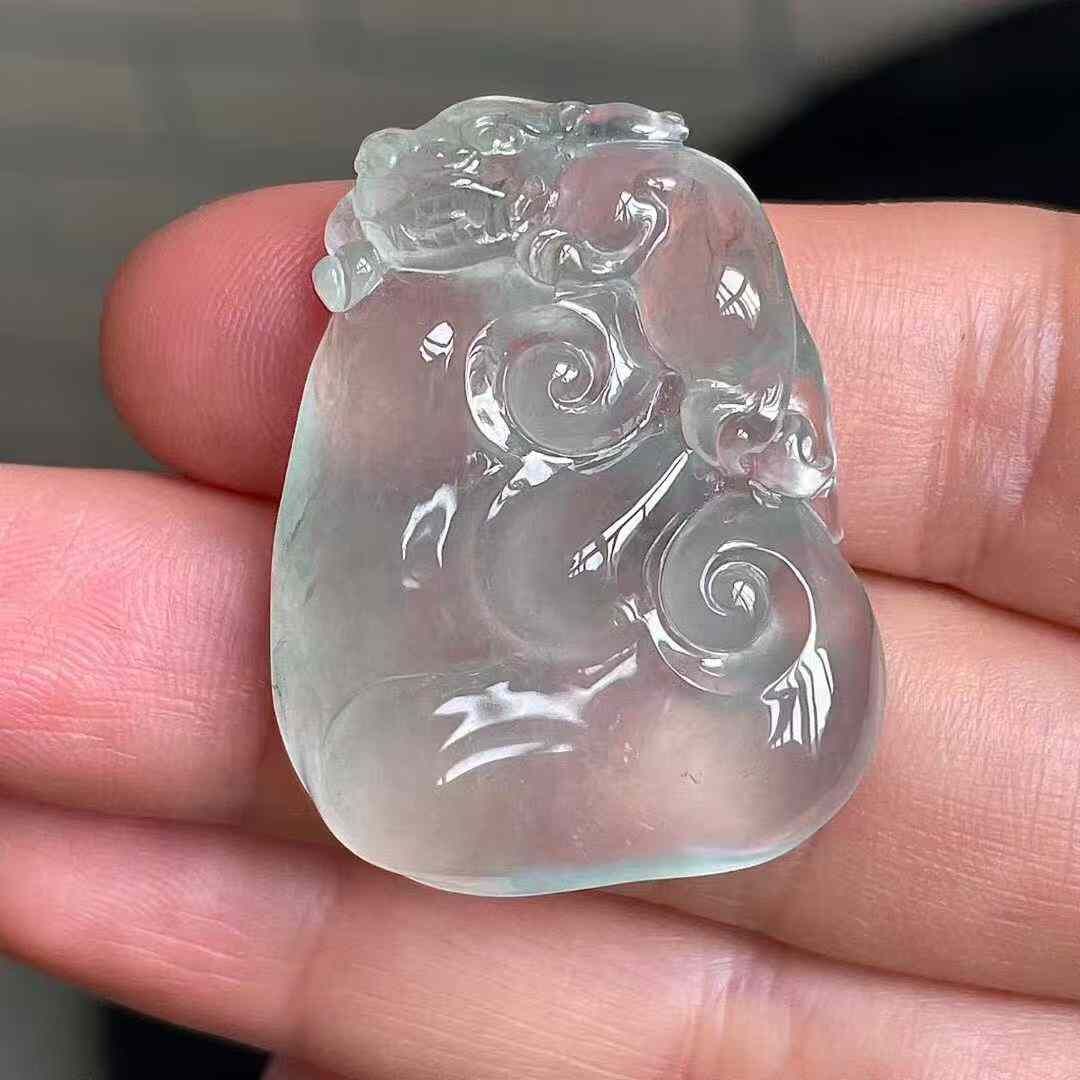 翡翠玻璃種如意,天然翡翠A玉, 緬甸玉, Jade, Jadeite