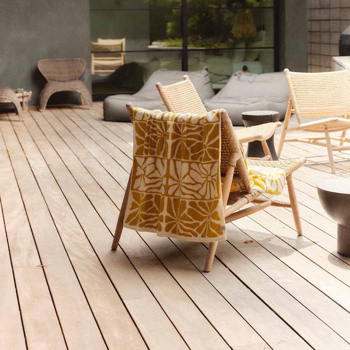 Slowtide Ciao Zen 浴巾 黃白花