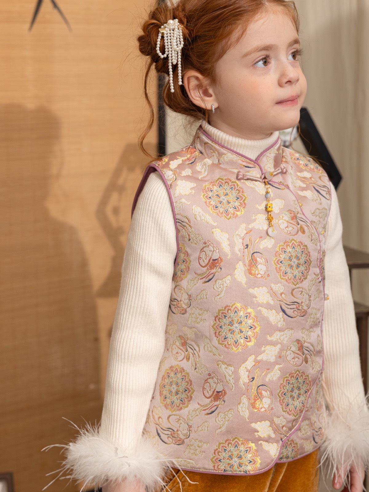 三色富貴千金毛毛內搭上衣