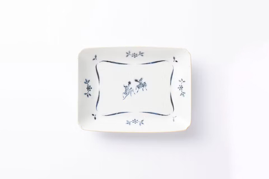 中川政七商店 - 瀨戶燒印判角皿 / 鹿麻草