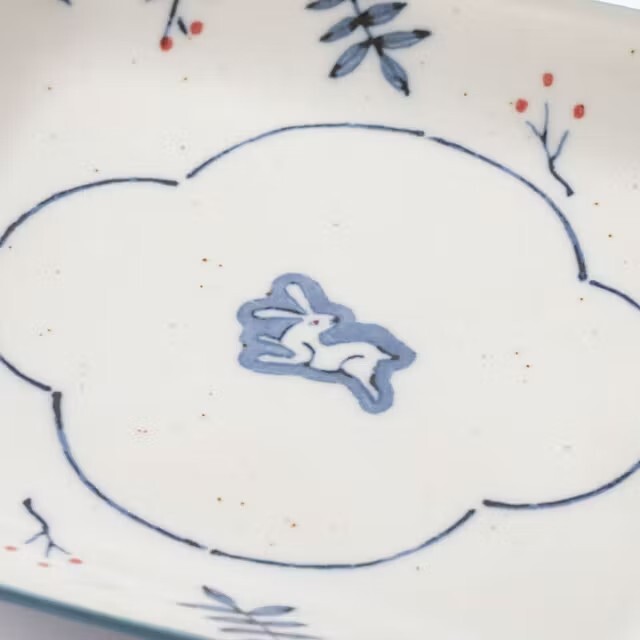 中川政七商店- 瀨戶燒印判角皿/ 虎唐草