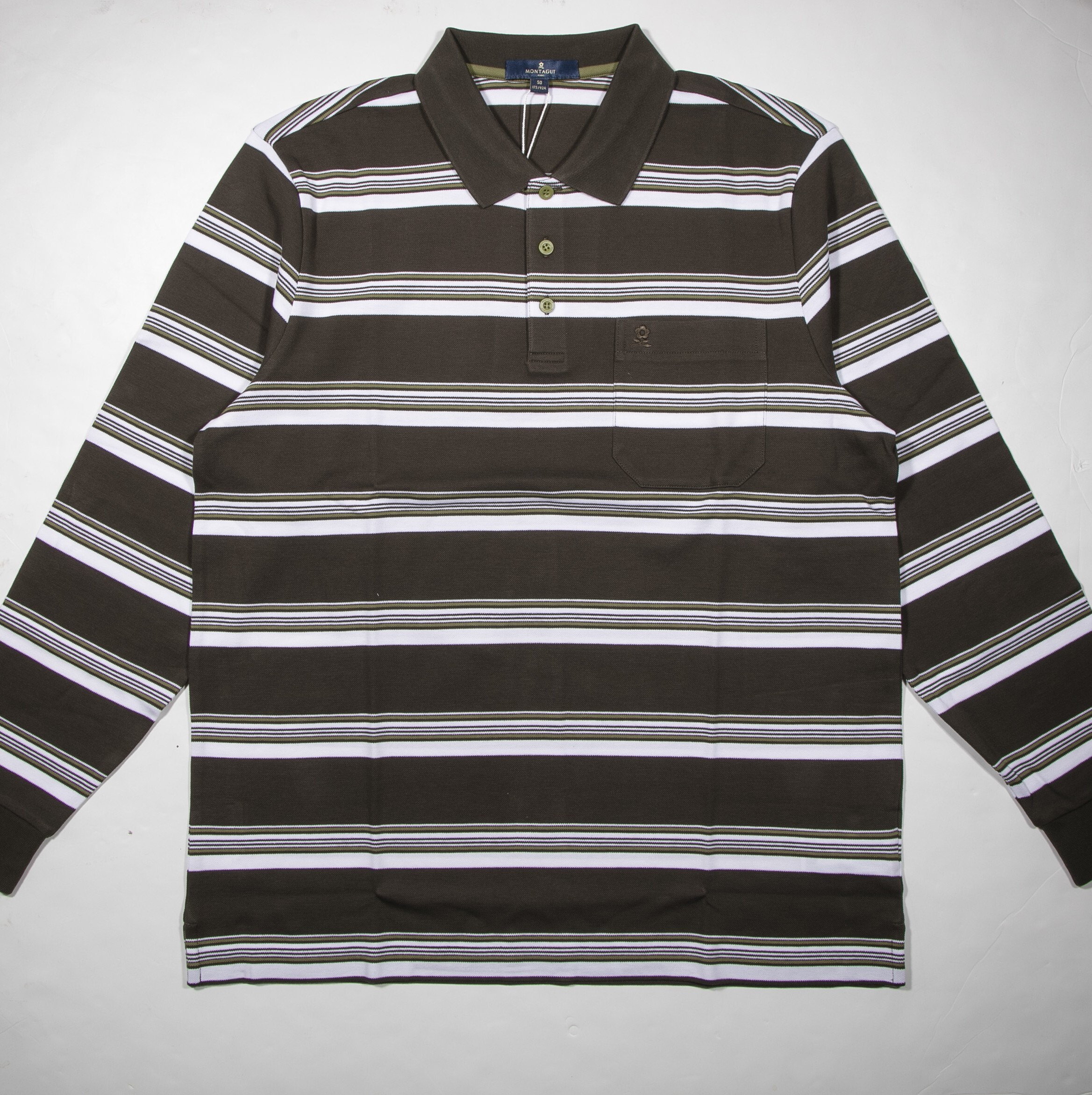 Montagut - 男裝間條Polo胸口袋上衣 2530659KT42