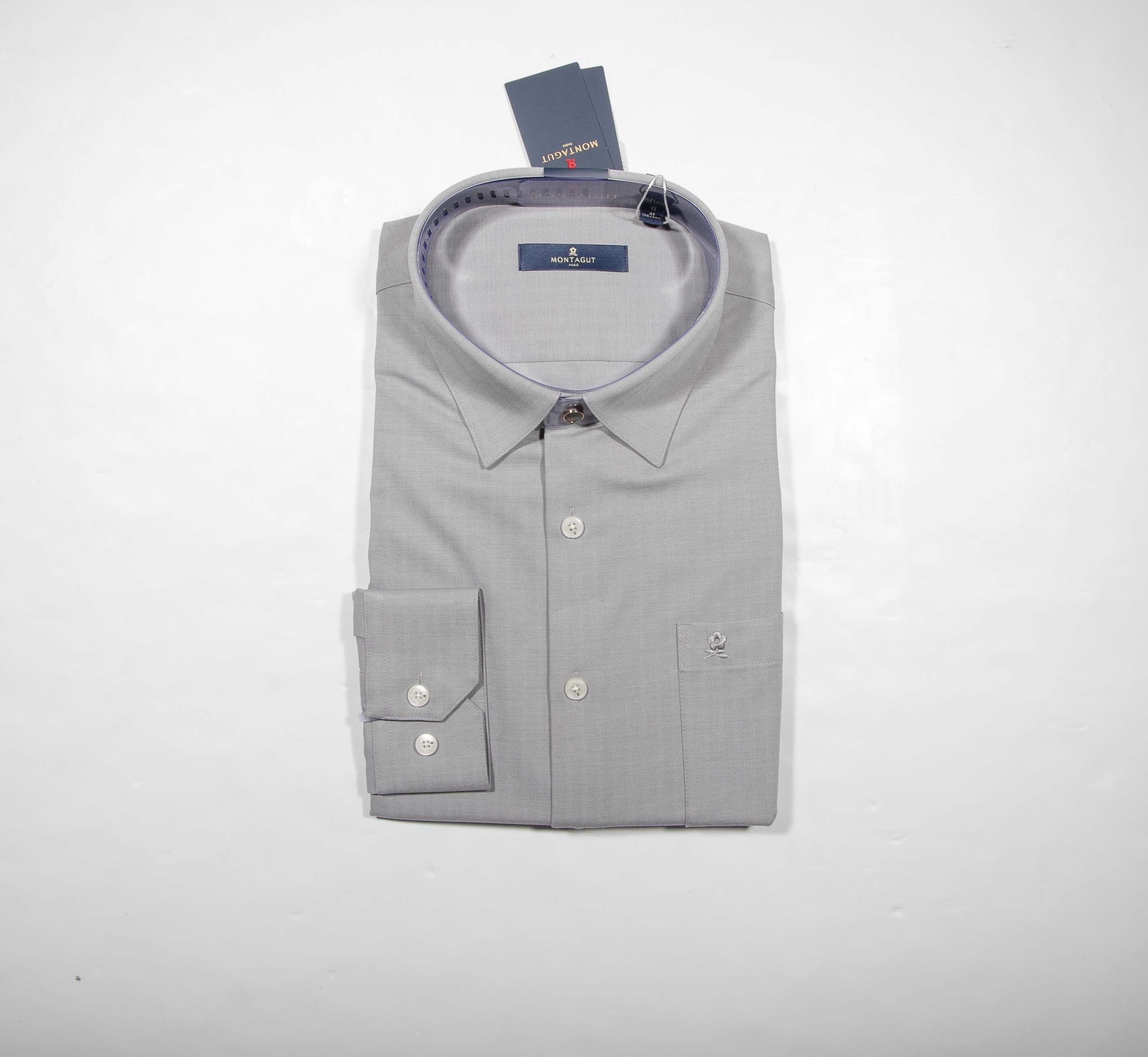 Montagut - 男裝Logo印花長袖正裝襯衫 修身版型 2532839SH41