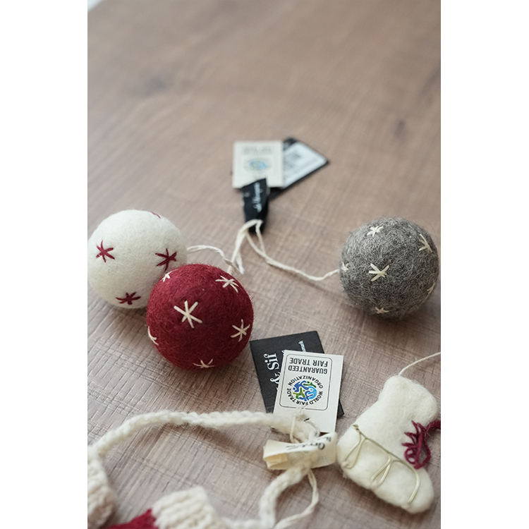 丹麥Gry&Sif 聖誕掛飾-Ball Ornaments w/Stars(13623)
