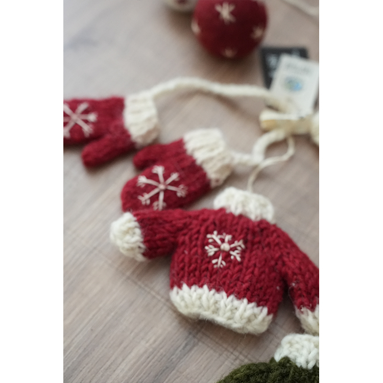 丹麥Gry&Sif 聖誕掛飾-Knitted Sweater&Gloves-Red(10825)
