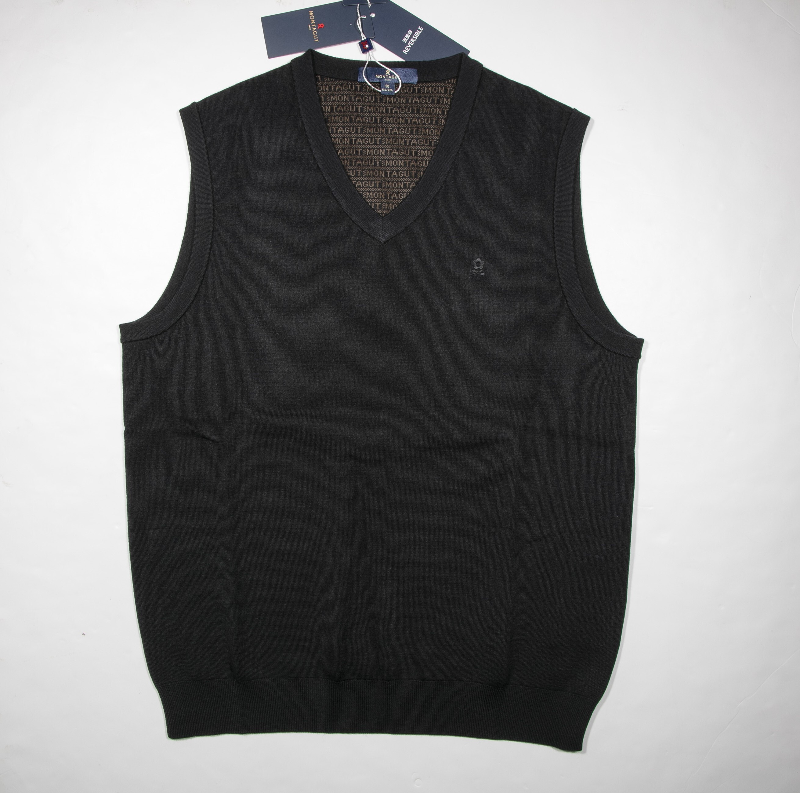 Montagut - Men's Reversible V Neck Wool Vest Regular Fit 2532429SW31