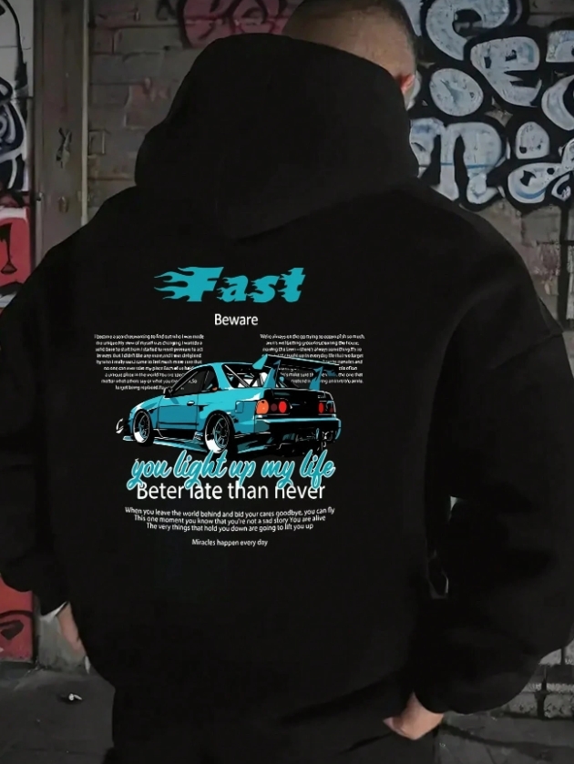 KADMAX大尺碼 - 男士爆款熱門賽車印花帽TEE〈KSMS2655〉