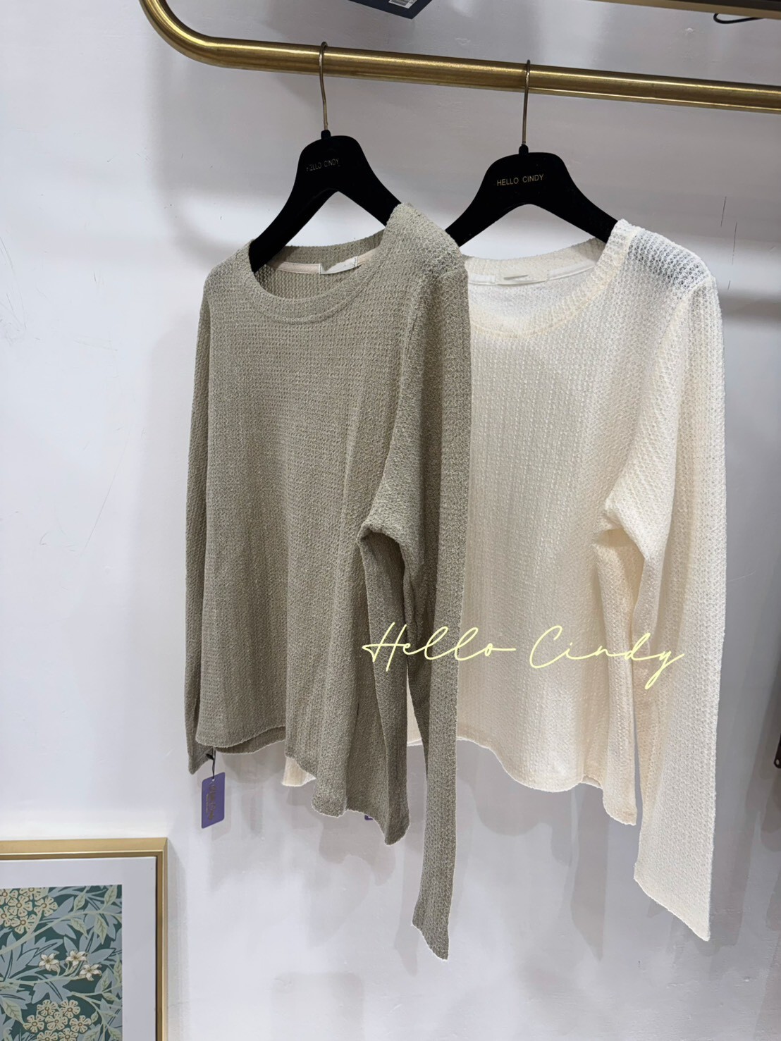 B11158 輕輕柔柔的網格素面款百搭上衣