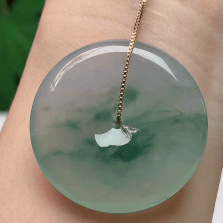 1117359 翡翠冰飄花平安扣 (35.6mm直徑)