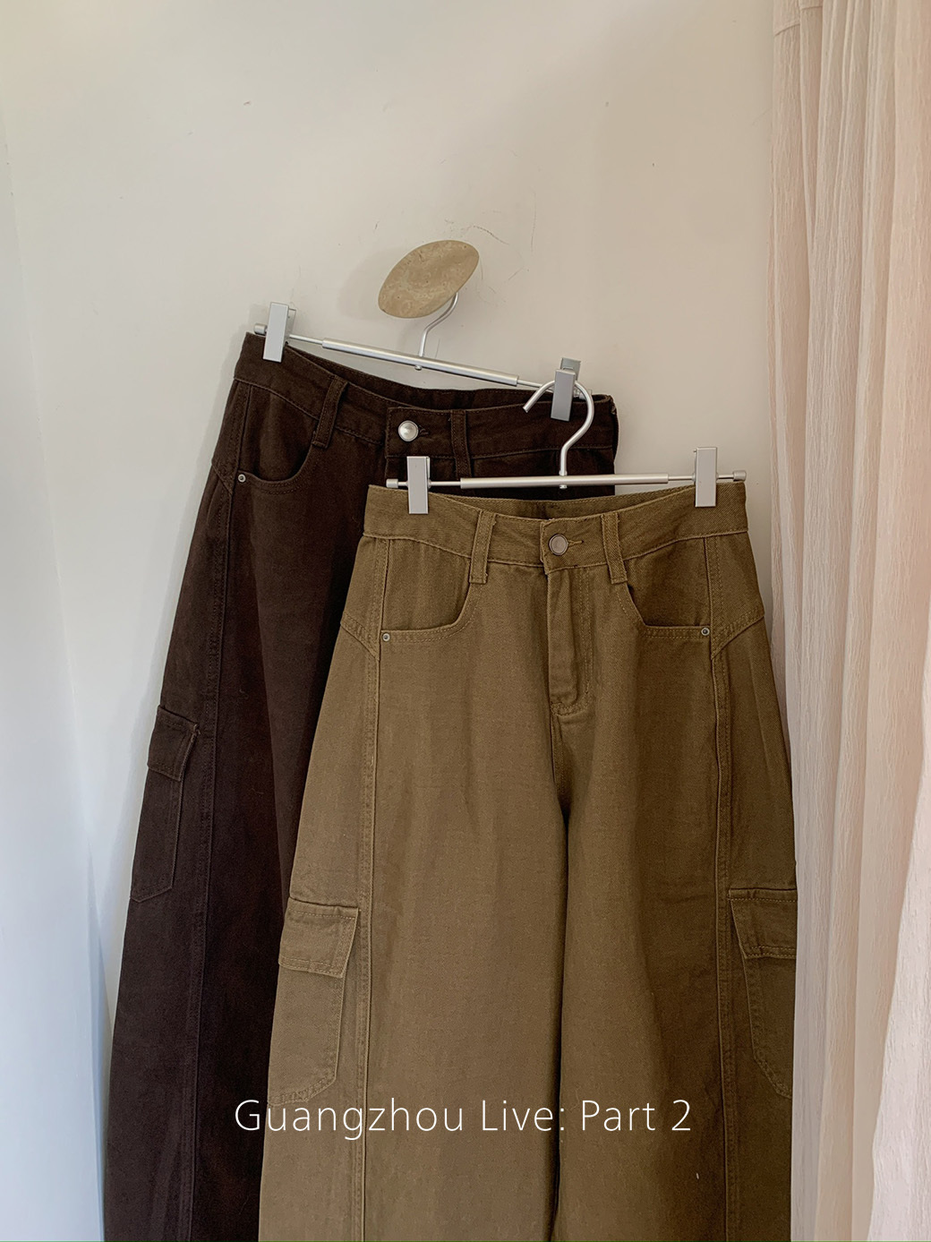 (B03) 工裝設計咖啡焦糖褲-2色