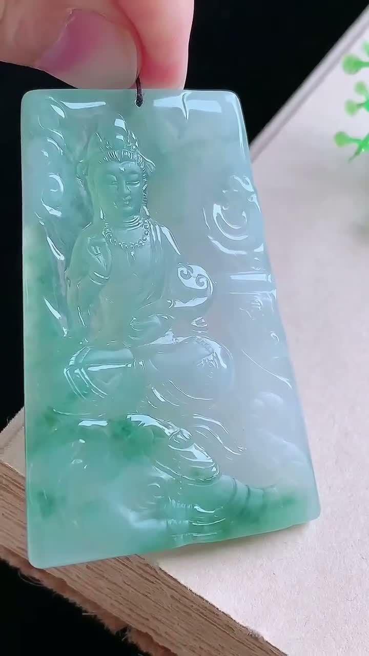 翡翠冰飄花普賢菩薩,天然翡翠A玉, 緬甸玉, Jade, Jadeite