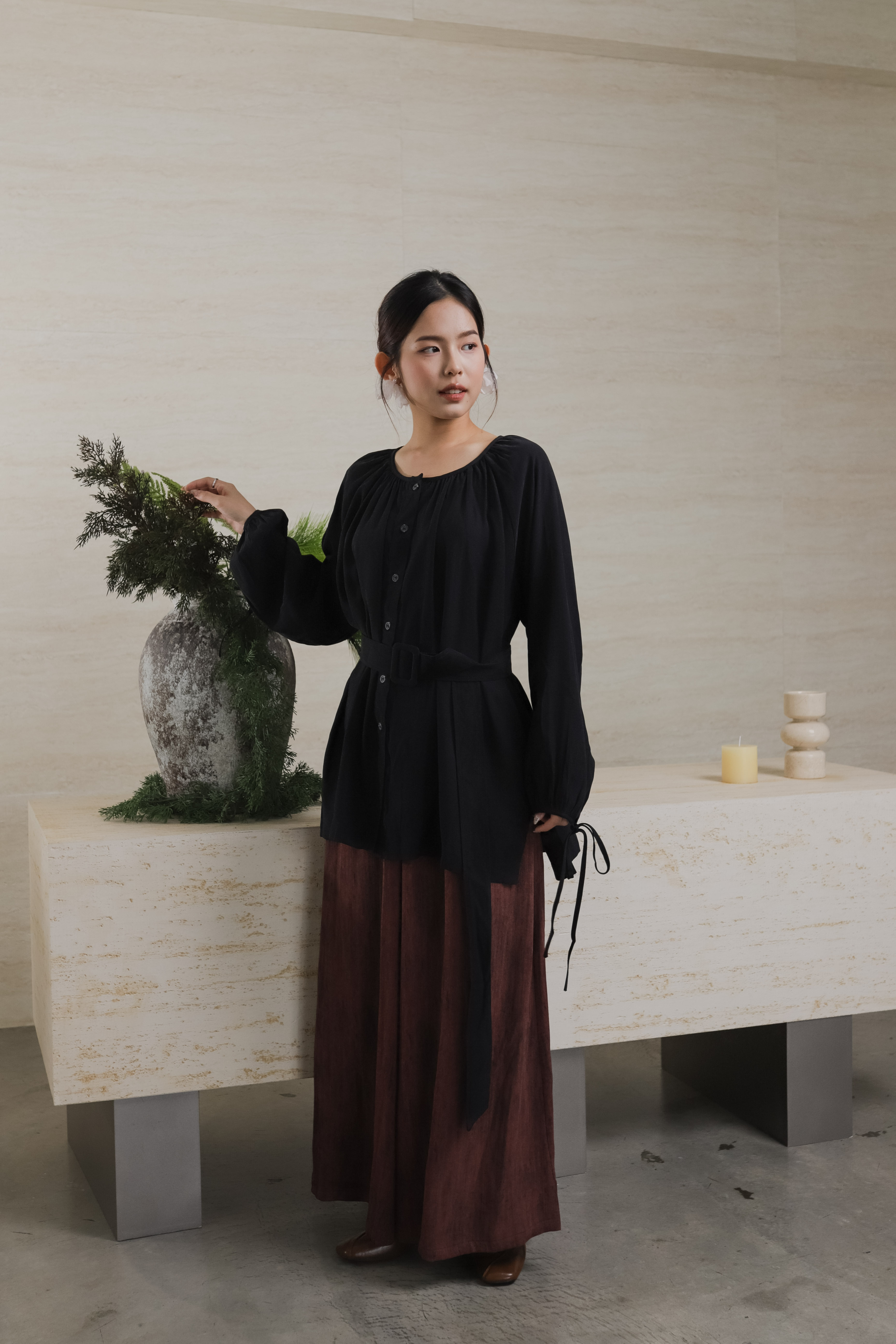 Quina Boatneck Blouse Navy -2576BSNAV