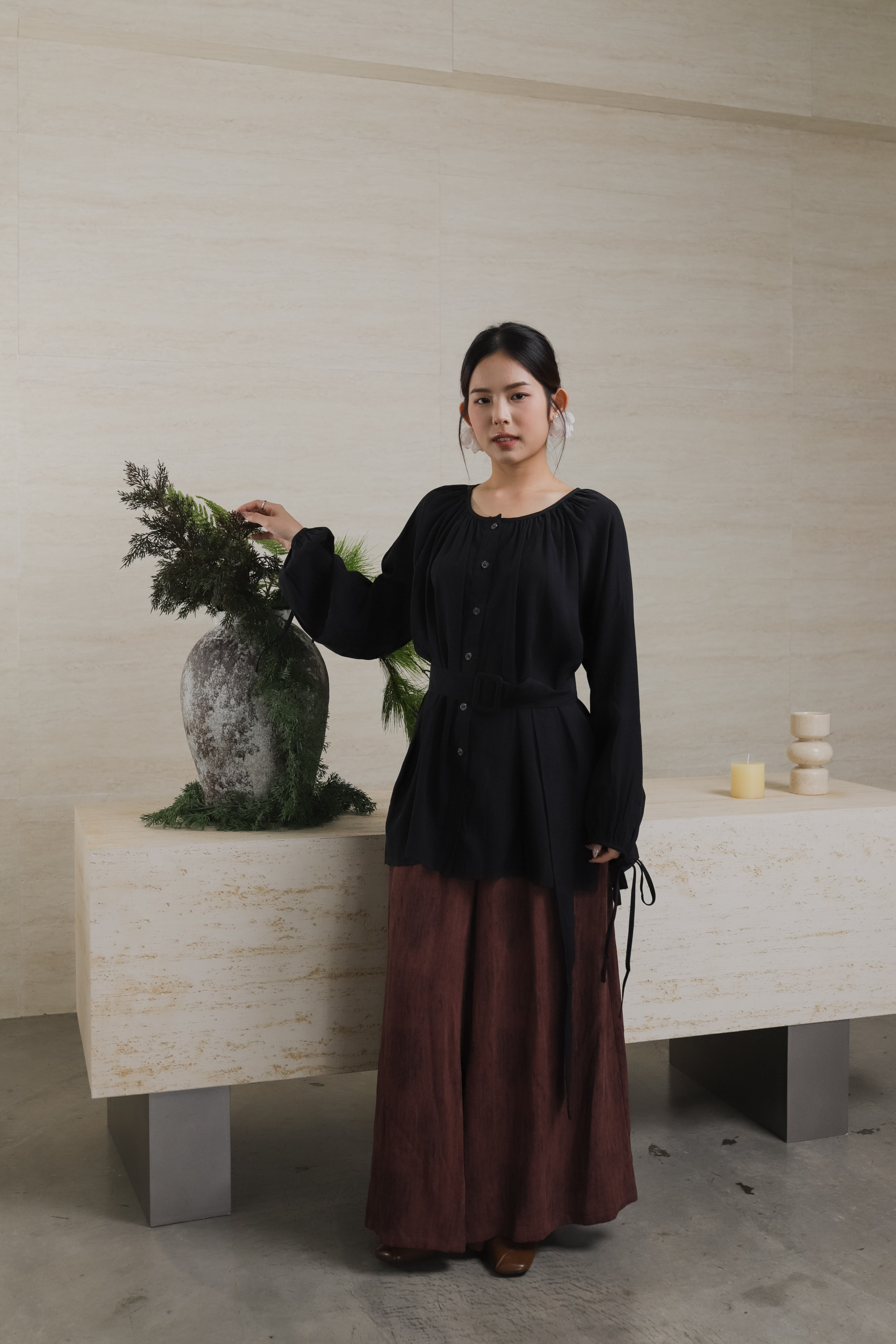 Quina Boatneck Blouse Navy -2576BSNAV