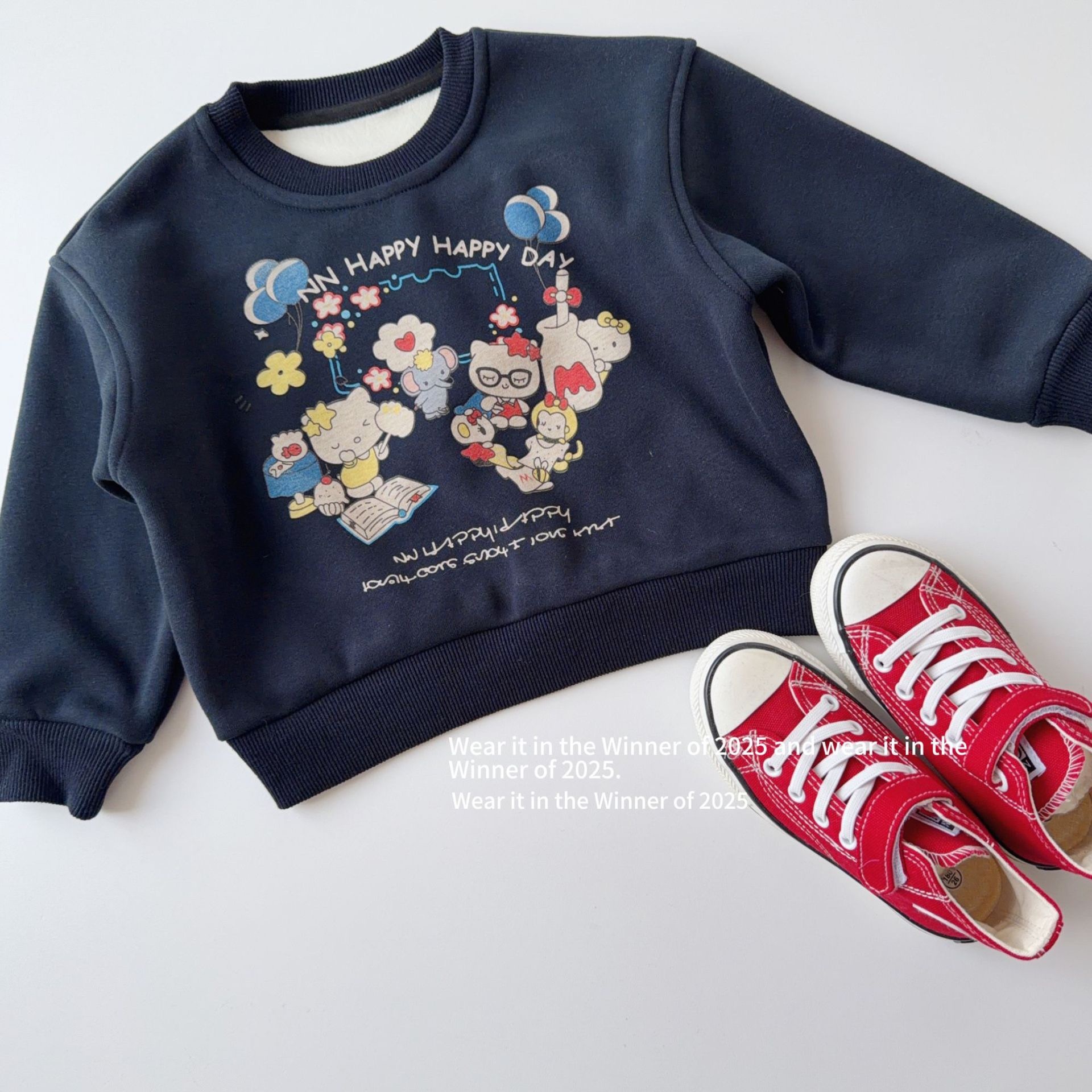 可愛貓貓加絨上衣