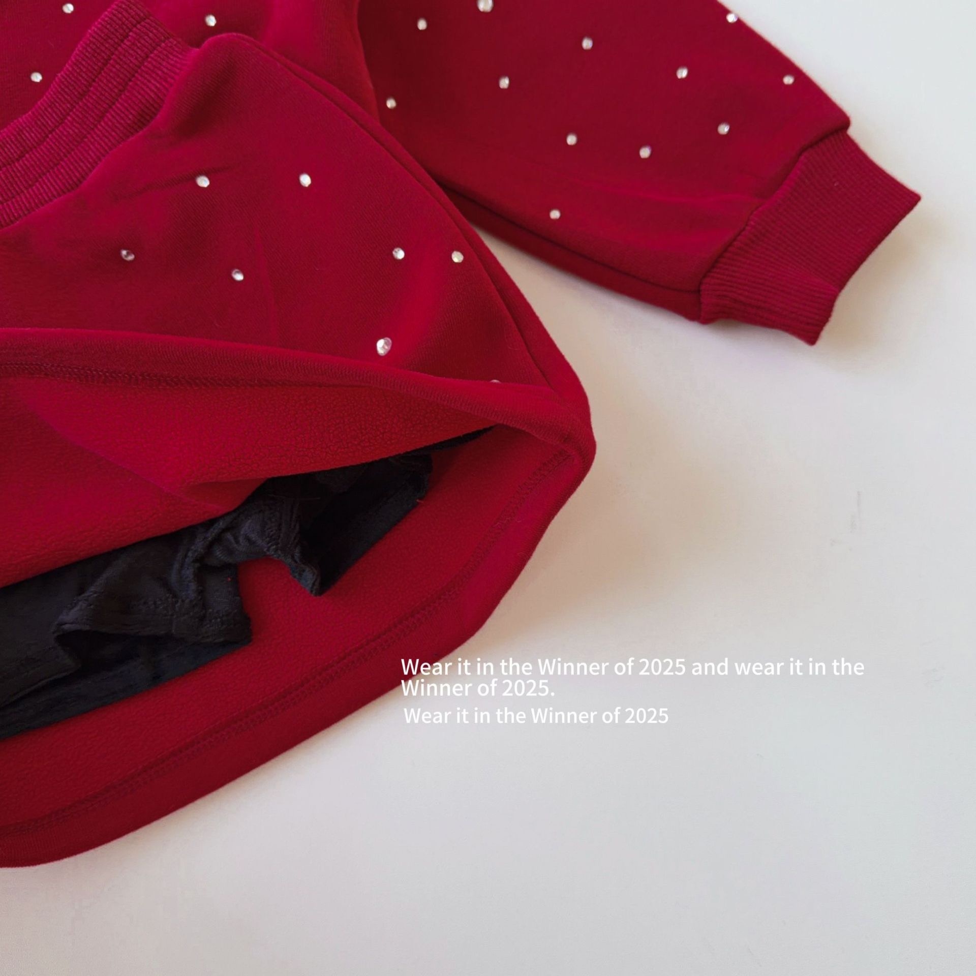 兩色閃亮的日子加絨裙子套裝