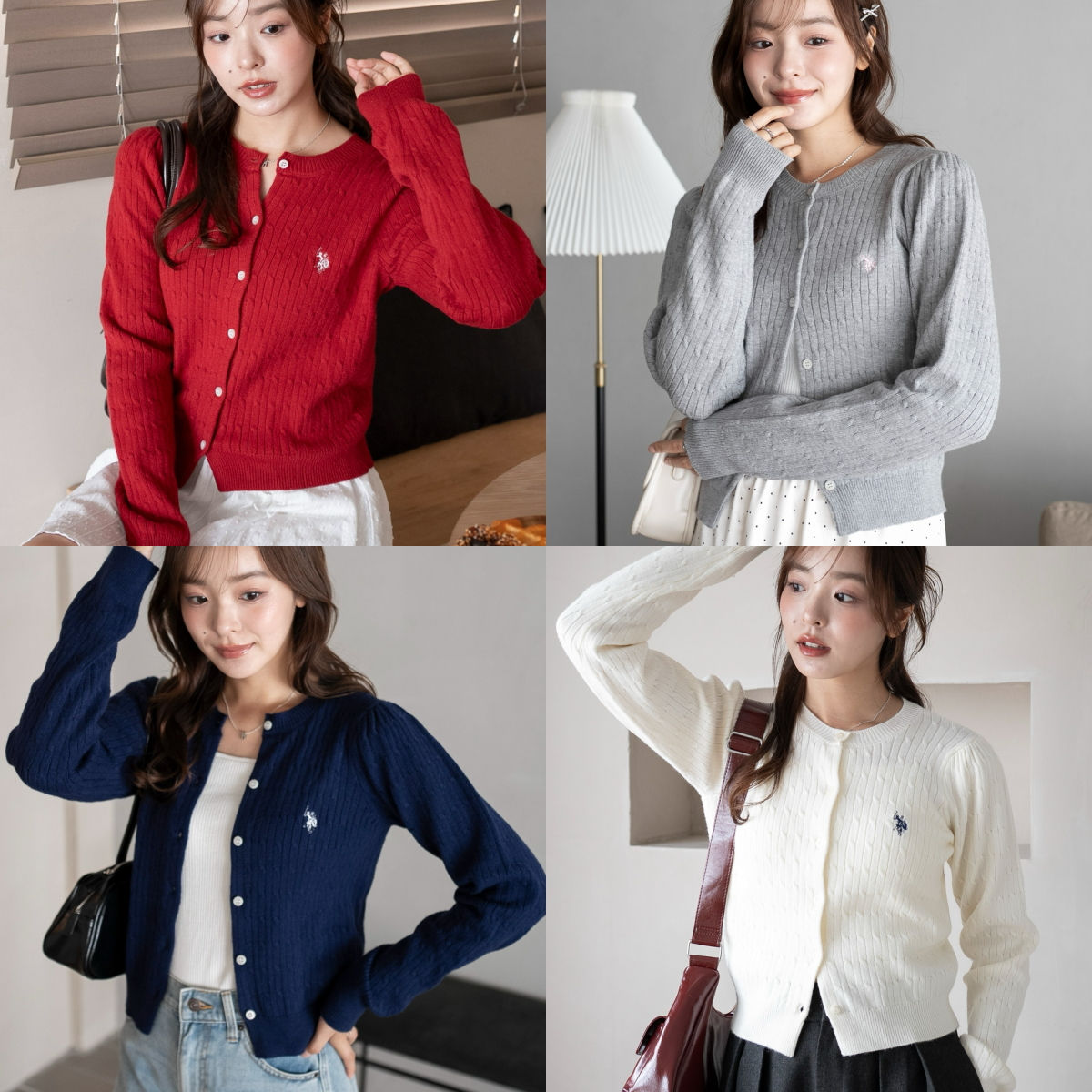 預購┃U.S. POLO ASSN. 刺繡 麻花 針織 開襟 罩衫 外套