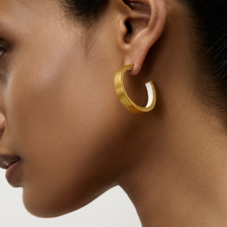 KM 圈型耳環-白色