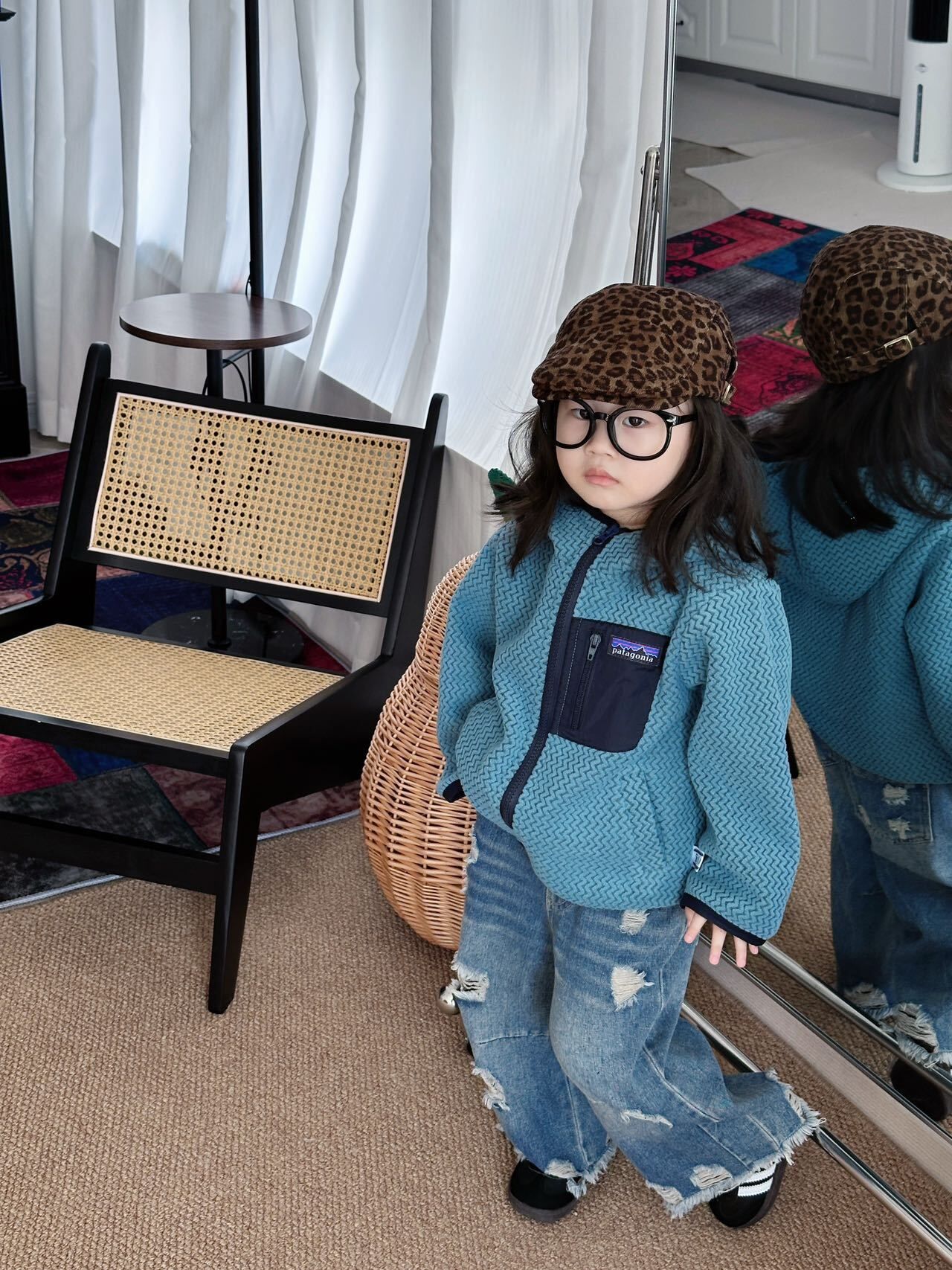 𝐏𝐚𝐭𝐚𝐠𝐨𝐧𝐢𝐚 波浪紋連帽薄絨外套