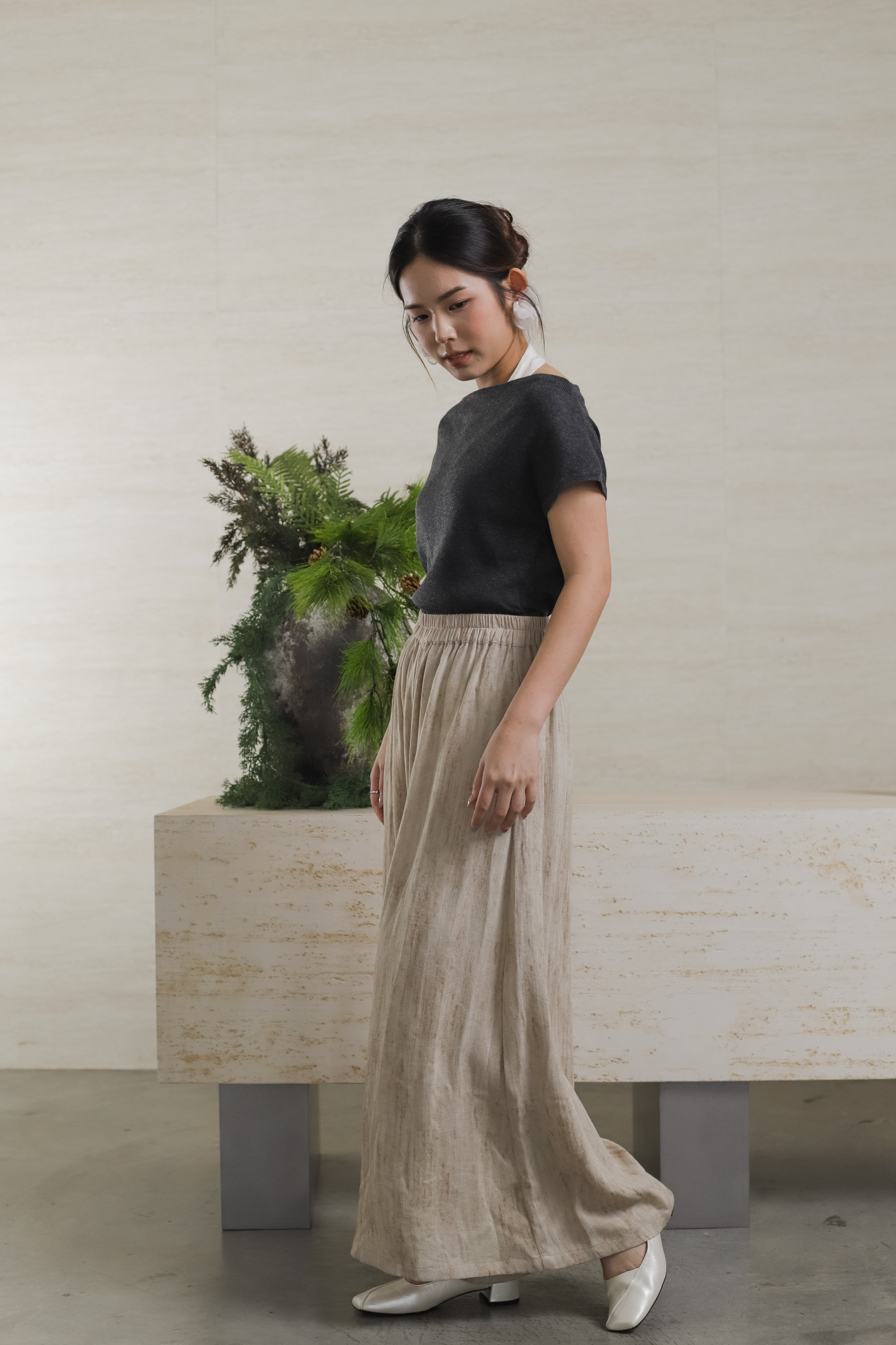 Mossy Wide Leg Pants Sand -2568PLSAN