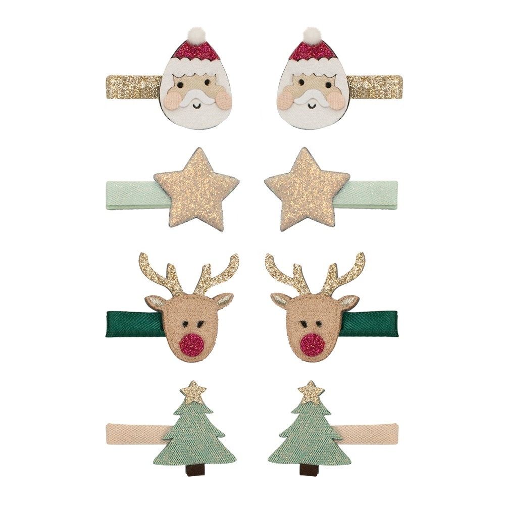 Mimi & Lula Xmas聖誕老公公與麋鹿迷你髮夾8入