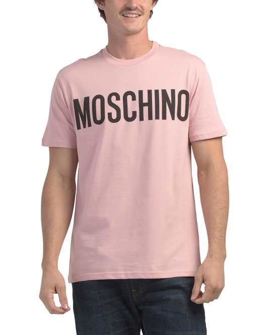 【直播】MOSCHINO LL112621 男裝短袖上衣(粉色)
