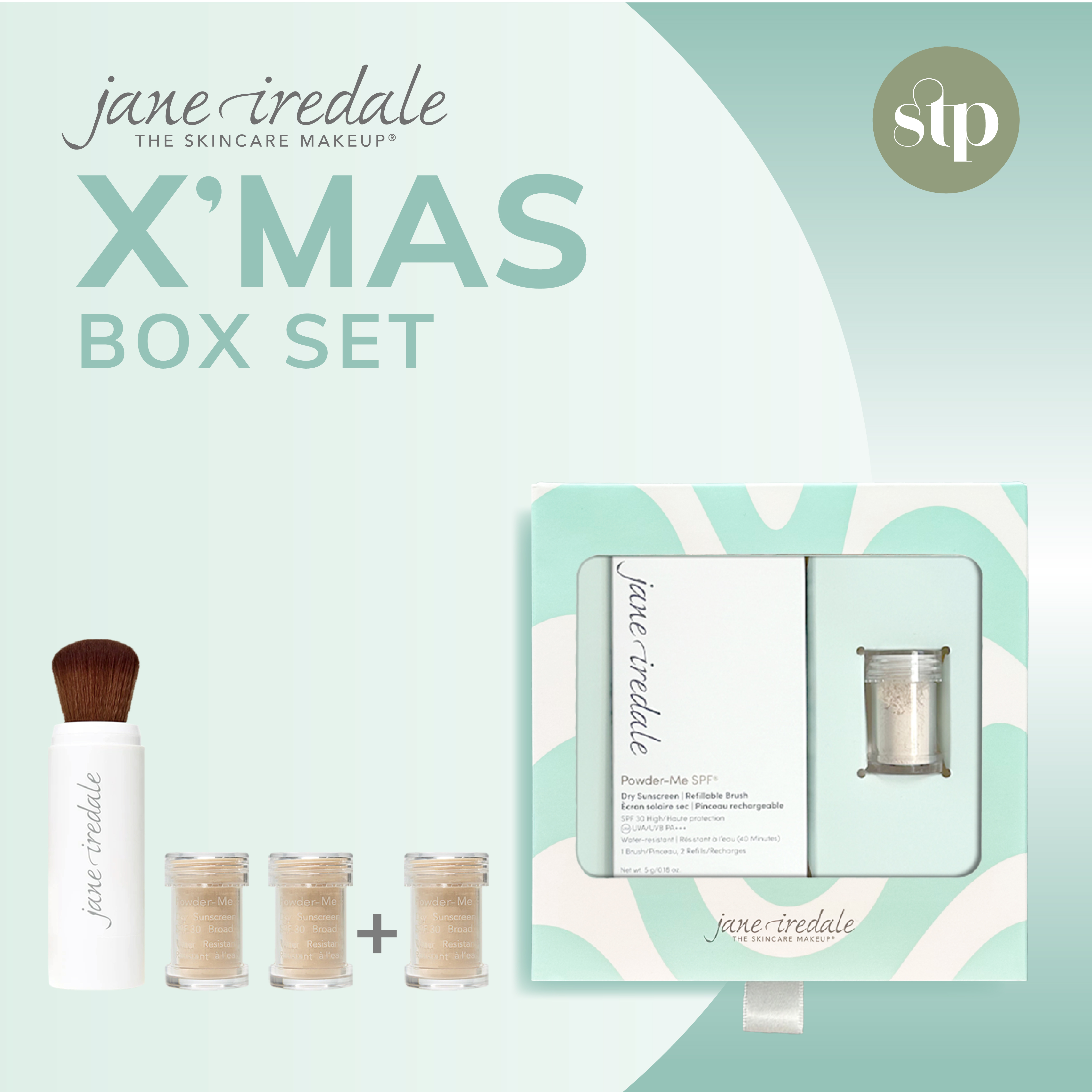 Jane Iredale 聖誕優惠套裝 (Set 3)  - Powder-Me SPF30防曬粉掃增量禮盒