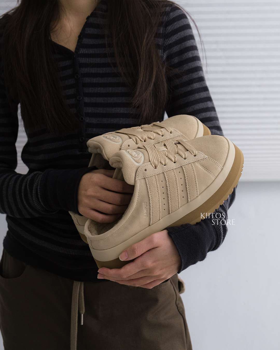 Adidas originals campus 奶茶 麂皮 懶人鞋 絨毛 拖鞋 JR3732