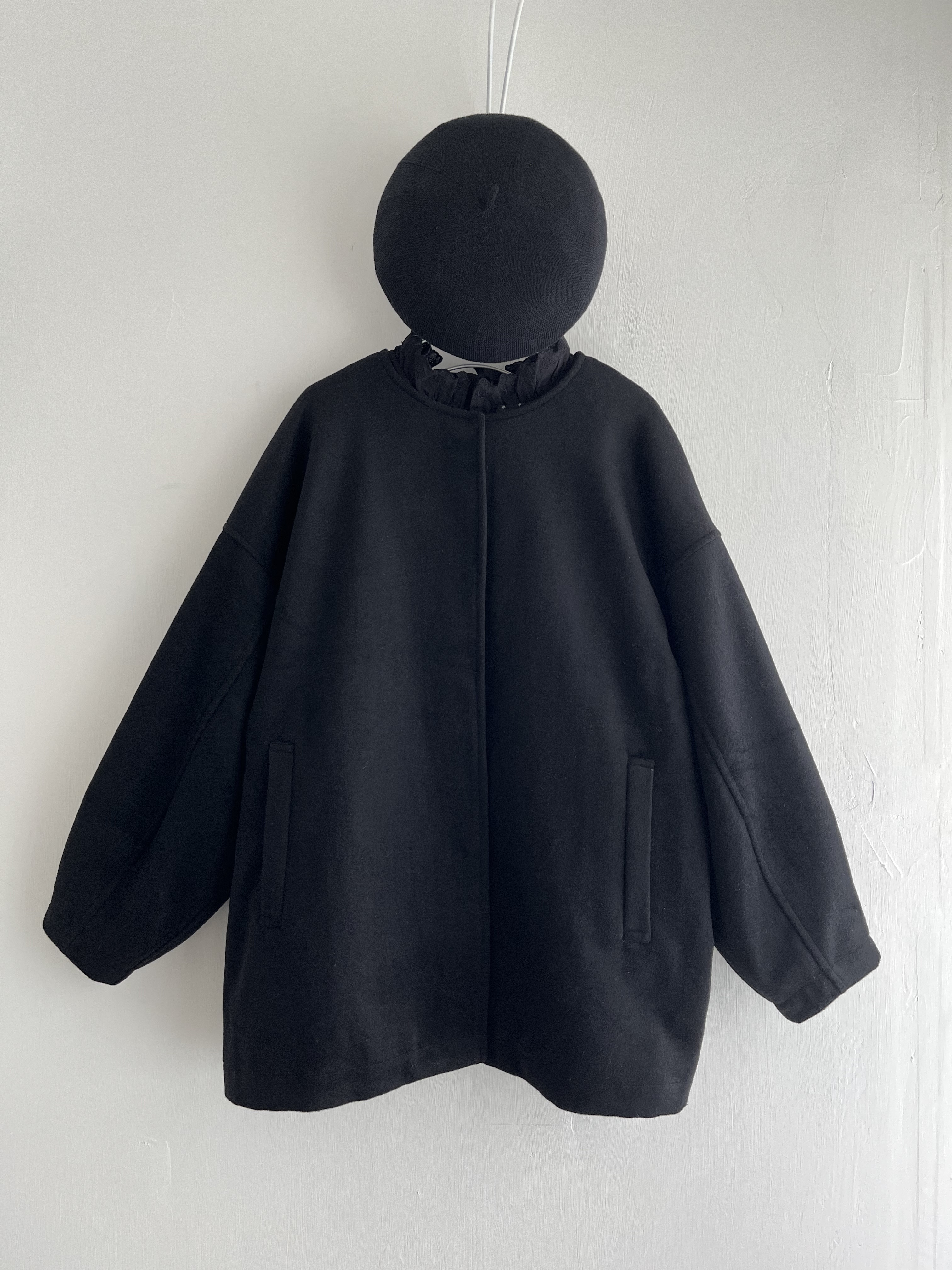 HEAVENLY黑色絨料中褸