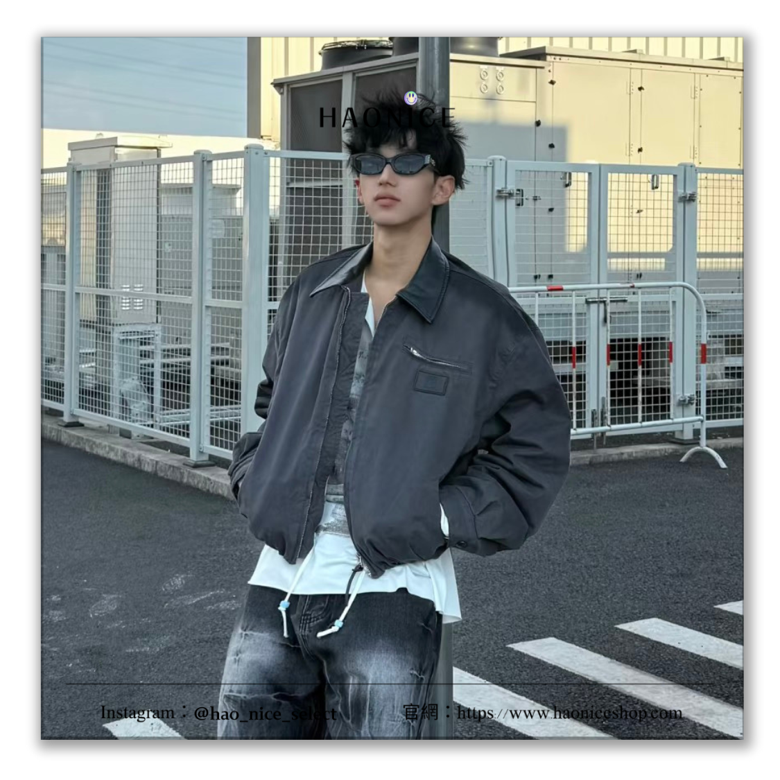 【HAO NICE】低調質感拉滿🔥Acne Studios 皮革徽標 水洗復古 飛行外套 長袖 棉服外套