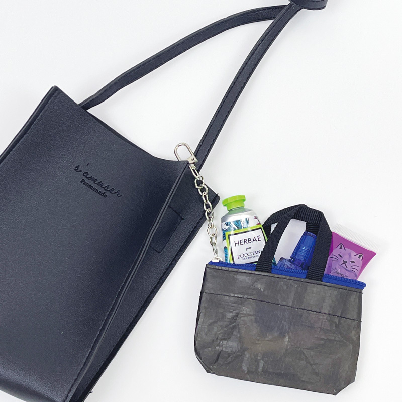 迷你購物袋吊飾/黑 7×8×3cm