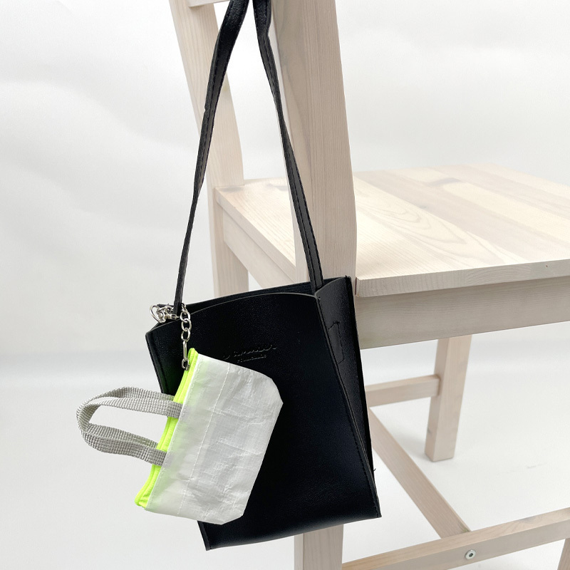 迷你購物袋吊飾/白 7×8×3cm